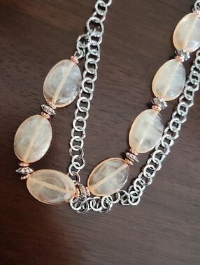 Lane Bryant Silver Tone Chain Necklace with Beads